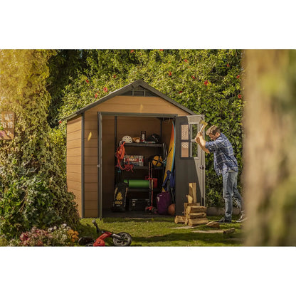 Newton 7x7ft Double Door Outdoor Apex Plastic Garden Shed