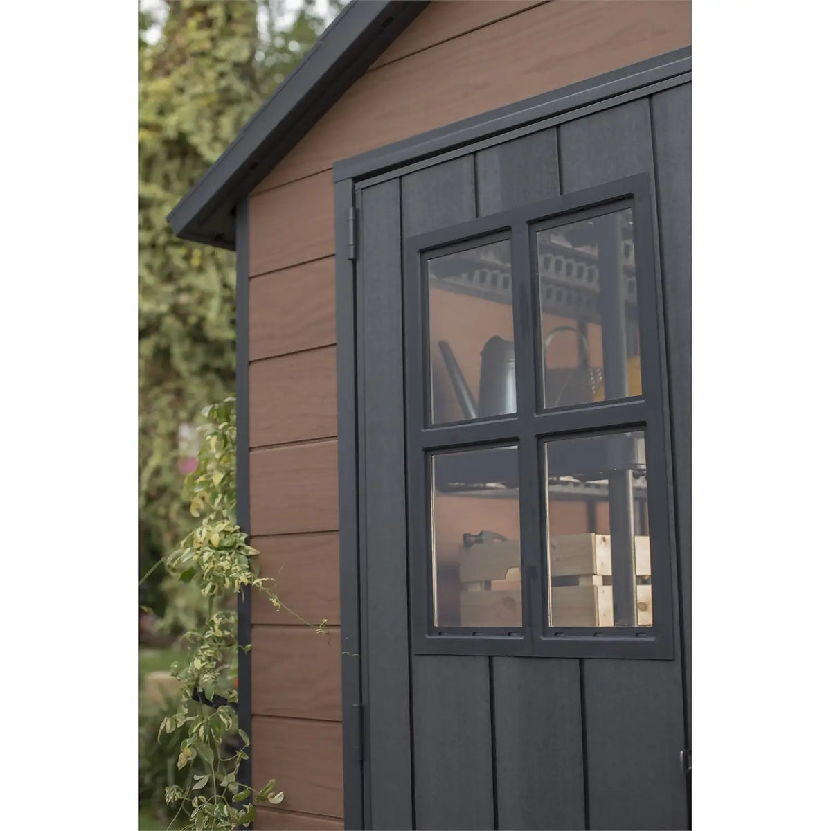 Newton 7x7ft Double Door Outdoor Apex Plastic Garden Shed