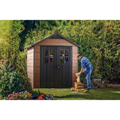 Newton 7x7ft Double Door Outdoor Apex Plastic Garden Shed