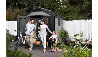 Premier Plastic Garden Shed 7.5x9ft - Grey
