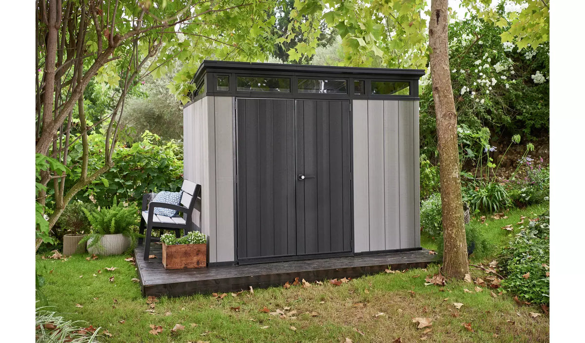 Artisan 9x7ft Double Door Pent Outdoor Plastic Garden Shed