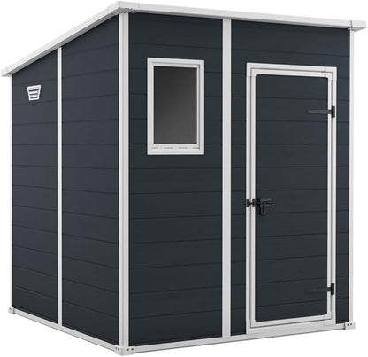 6x4ft Resin Outdoor Storage Shed - Bikes, Tools & Garden Storage