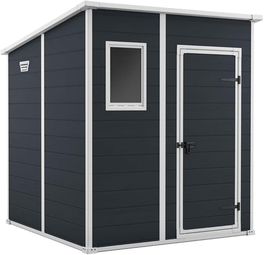 6x4ft Resin Outdoor Storage Shed - Bikes, Tools & Garden Storage