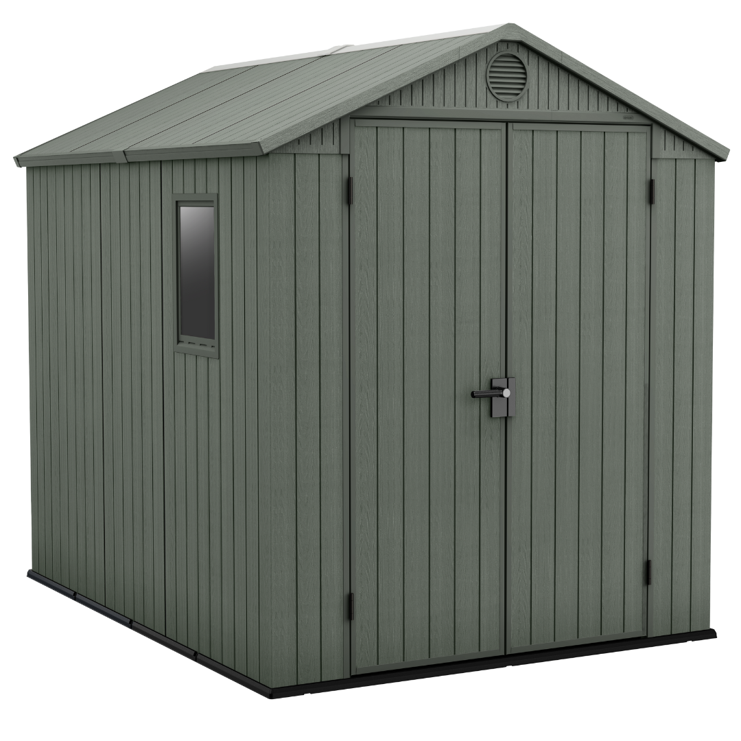 Darwin 6x8ft (1.9m x 2.4m) Garden Shed - Green