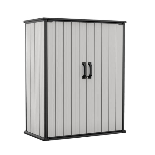 Premier Shed Outdoor Resin Storage Shed with Shelf Brackets for Patio Furniture, Pool