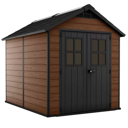Newton 7x9ft Double Door Outdoor Apex Plastic Garden Shed
