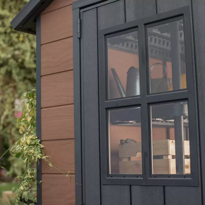 Newton 7x9ft Double Door Outdoor Apex Plastic Garden Shed