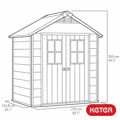 Oakland Shed 7.5x4ft - Grey