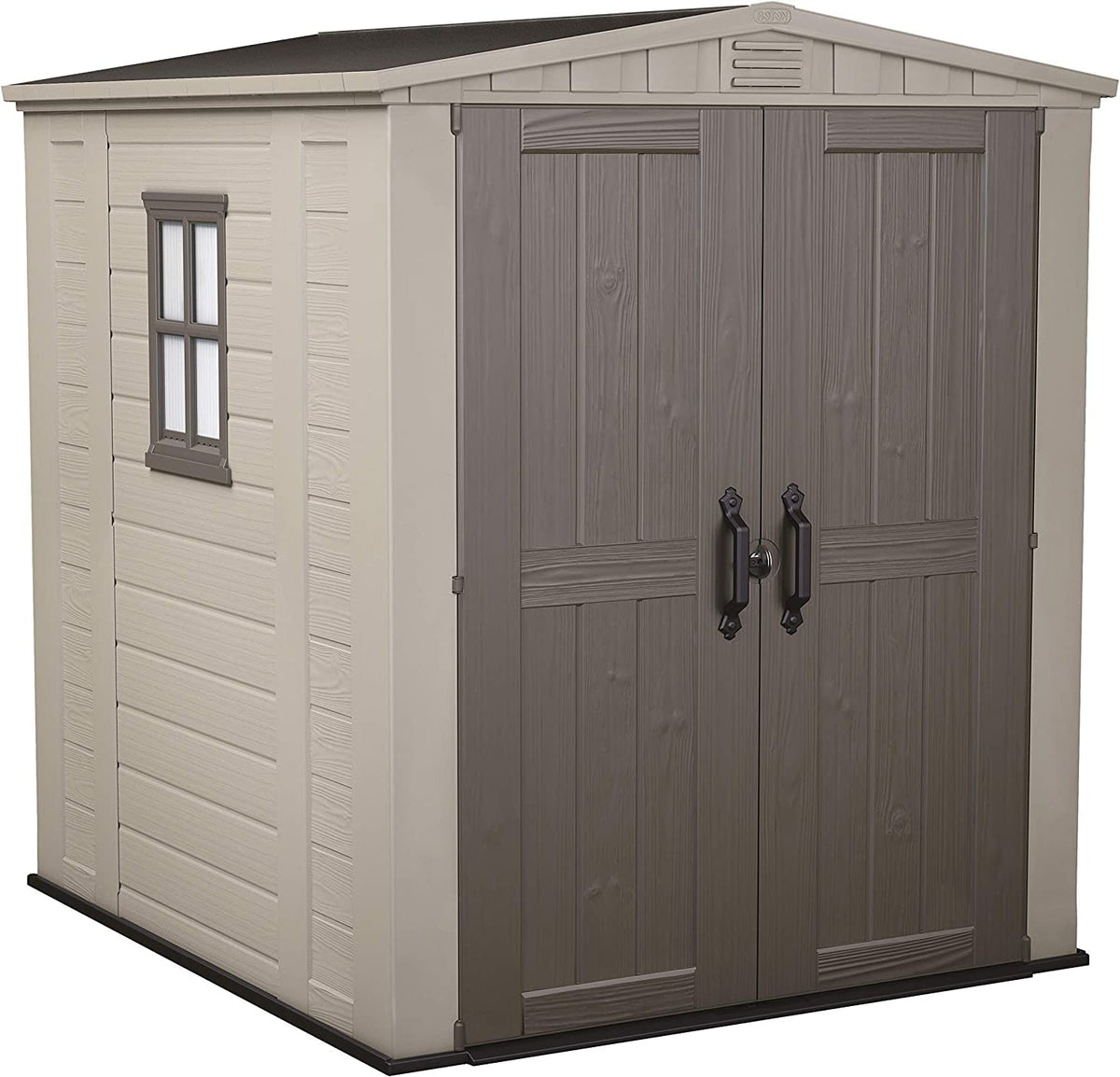 Factor 6x6ft Double Door Outdoor Apex Plastic Garden Shed