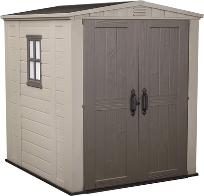 Factor 6x6ft Double Door Outdoor Apex Plastic Garden Shed