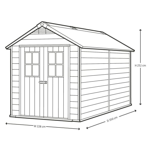 Newton 7x11ft Double Door Outdoor Apex Plastic Garden Shed